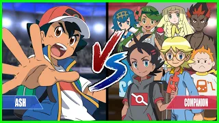 Pokemon Battle Series: Ash Vs All Companions (Clemont, Lana, Mallow, Lillie, Kiawe, Sophocles, Goh)