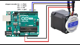 How to wiring Stepper Motor buit-in Encoder  with Arduino