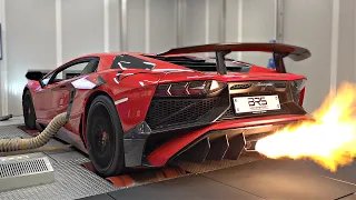 Lamborghini Aventador SV with Capristo Decat Exhaust Shooting FIRE on the DYNO | *VOLUME WARNING* ⚠️