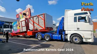 Oprijden - Opbouw Palmenmarkt Kermis Geel Belgie Deel 3