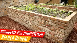 Hochbeet selber bauen aus alten Ziegelsteinen