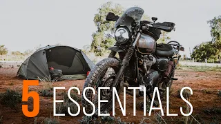 What to pack for a MOTORCYCLE CAMPING TRIP | 5 Essentials to get you STARTED!