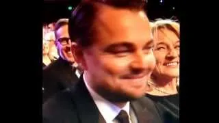 Leonardo Dicaprio Blowing A Kiss To The Audience At The 2014 BAFTAS.