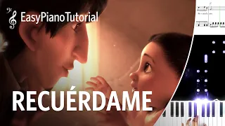 Recuérdame (COCO) - Piano Tutorial + Free Sheet Music