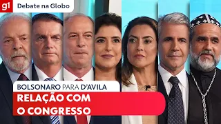 Bolsonaro (PL) pergunta para Felipe D'Avila (Novo) sobre relação com o Congresso #DebateNaGlobo