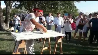 The process of making the rubber ball for Mesoamerican ballgame Pok Ta Pok.