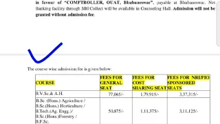 OUAT FEES STRUCTURE ||COUNSELLING UPDATE