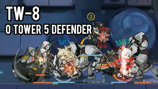 [Arknights] TW-8 No Tower Defender Only (5 OP)