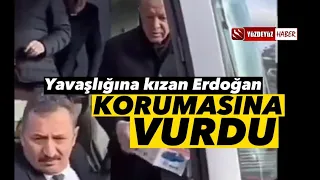 ERDOĞAN OYUNCAK KUTUSUYLA KORUMASINA VURDU, GÜNDEM OLDU