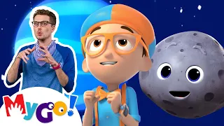 Solar System Planets | Fly Through the Galaxy! | Blippi Wonders | MyGo! Sign Language | Fun Cartoons