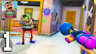 Hello Crazy Neighbor Game Secret Family Escape 3D Level 1 - 3 Gameplay Walkthrough Part 1