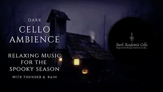 Dark Academia Cello with Rain and Thunder Halloween Haunted House Ambience  #darkacademia #cello