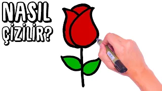 ÇOK KOLAY GÜL ÇİZİMİ | Gül Nasıl Çizilir? - How to Draw a Rose Super Easy