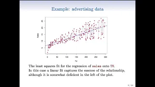 Statistical Learning: 3.1 Simple linear regression