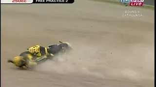 Grand prix 2005 Round0 6 Catalunya practice crash