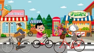 Background Animasi Kartun Bergerak II cartoon background loop Kendaraan Darat Sepeda