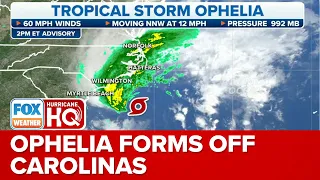 Tropical Storm Ophelia Forms Off Carolinas As Strong Winds, Rain To Lash East Coast