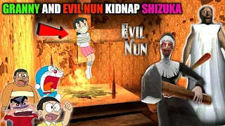 GRANNY AND EVIL NUN KIDNAP SHIZUKA | Evil Nun Door Escape Vs Doremon And Friends | Doremon VS Granny