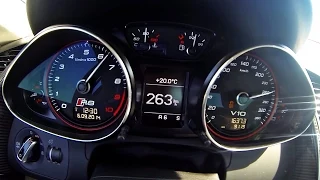 Audi R8 V10 Plus S-Tronic Launch Control Acceleration 0-200 LOUD Sound 2014