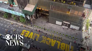 "Black Lives Matter" mural painted in front of Trump Tower in New York City