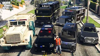 GTA V - Michael Stealing Heavy FIB Emergency Vehicles in GTA V! | (GTA V roleplay)