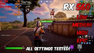 RX 560 I Fortnite - Chapter 5 Season 1 - All Settings Tested (1080p)