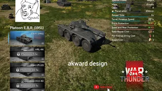 War Thunder Mobile EBR French tank Akward design but good performance