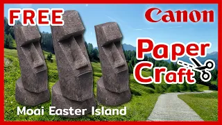 [Paper Craft]-[Free Download] Moai Statues of Easter Island, Chile Mini Version | Crative Park Canon