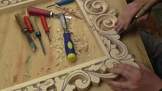 carved frame under the mirror the first part, wood carving