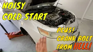 ACURA COLD START TAPPING RATTLE NOISE / CRANK BOLT REMOVAL