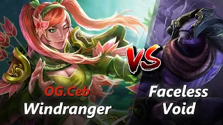 Ceb offlane Windranger vs Faceless Void/Ogre Magi | First 10 minutes