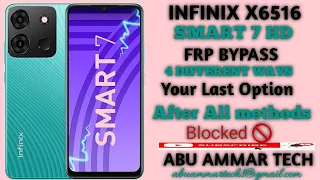 Infinix X6516 frp bypass, Smart 7 HD frp bypass, 4 different methods