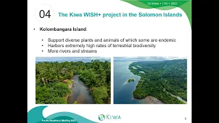 The Kiwa WISH+ project, presented by Thomas Yalu at the Pacific Resilience Meeting 2023