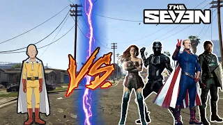 GTA 5 -Saitama (One Punch Man) vs The Seven  SUPERHERO BATTLE