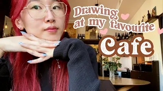 Drawing in public! 👀 Cozy cafe sketching☕️🤎✍️ Cafe Diaries ep 07
