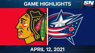 NHL Game Highlights | Blackhawks vs. Blue Jackets - Apr. 12, 2021