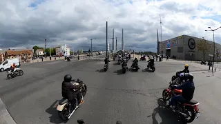 Manifestation FFMC des motards en colère à Bordeaux contre le contrôle technique moto.
