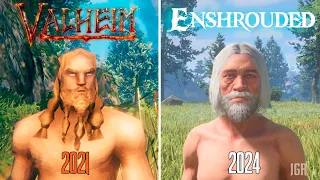 Enshrouded vs Valheim - Details and Physics Comparison