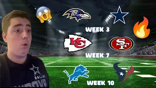 Stating The Most Exciting Game from Each Week (No Week 18) of the 2024 NFL Season!