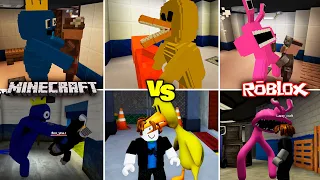 ALL JUMPSCARES Rainbow Friends in 3rd Person | Roblox VS Minecraft