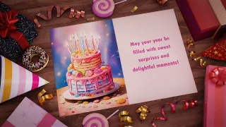 Happy Birthday Animated Digital Greeting E-card 4K 60FPS