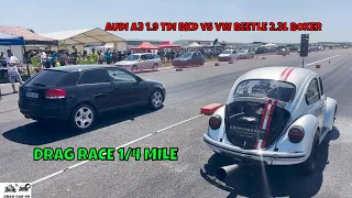 AUDI A3 1.9 TDI BKD vs VW BEETLE 2.3l BOXER drag race 1/4 mile 🚦🚗 - 4K UHD