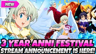 *LIVE NOW! 3 YEAR ANNIVERSARY FESTIVAL STREAM* BLOODY ELIZABETH + Freebies Reveal (7DS Grand Cross)