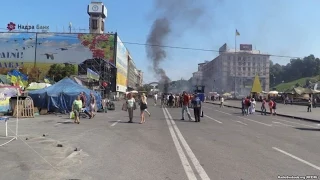 Майдан сегодня. Зачистка.Состояние на утро 08.08.2014 Киев Майдан горит