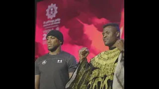 Alternative Angle Face Off 👀 Anthony Joshua Vs Francis Ngannou