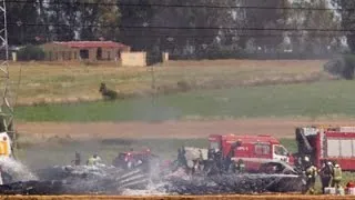 Raw: Military Plane Crash in Spain