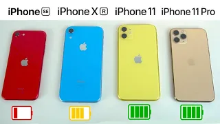 iPhone SE vs iPhone XR vs iPhone 11 vs iPhone 11 Pro, EXTREME BATTERY TEST 🔥