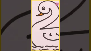 #shorts  Learn Drawing & Coloring a Swan for Kids #educational #preschool