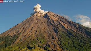 Apr 16, 2024: An Eruption at Semeru Volcano, Indonesia