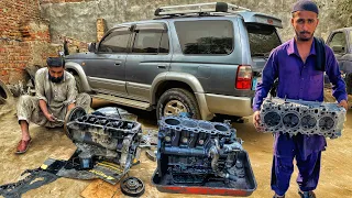 Talented mechanic seized toyota hilux surf 1kzturbo3000Cc engine rebuild & amazing restoration